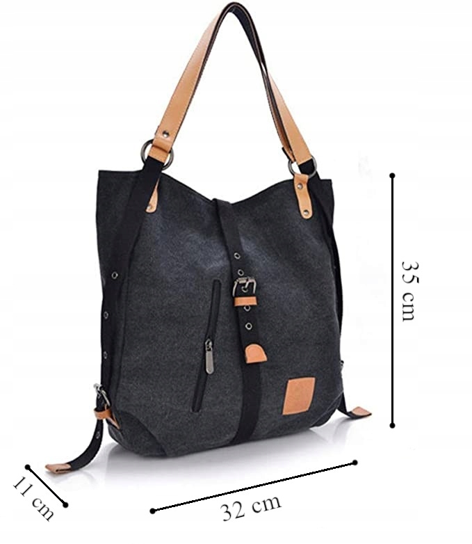 PLECAK TOREBKA NA RAMIĘ 2W1 SZKOLNY POJEMNY TORBA Model L25