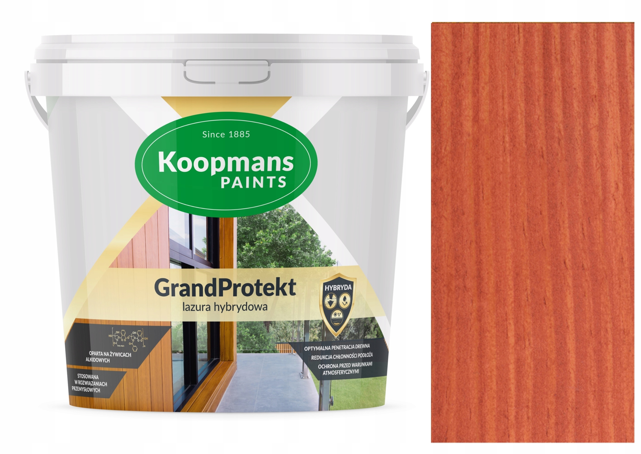 Koopmans GrandProtekt Hybridná Lazúra Na Drevo 10L Mahagón Jasný 905