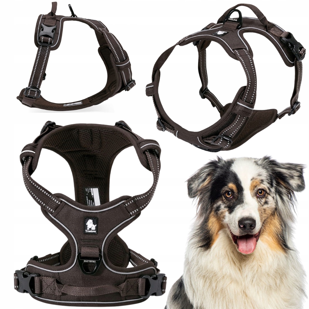 Levně Postroje Pro Psa Truelove Easy Walk, Pevné, Odolné, Reflexní, Hnědé, Velikost L