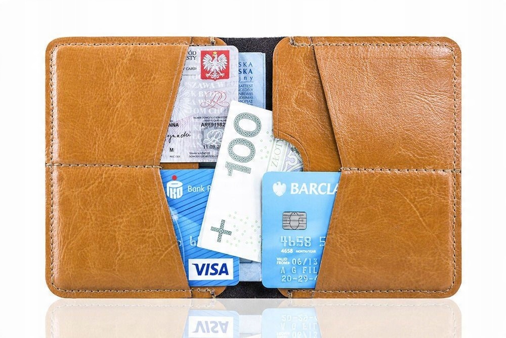 

Skórzany portfel męski Solier SW10 Slim Pudełko!