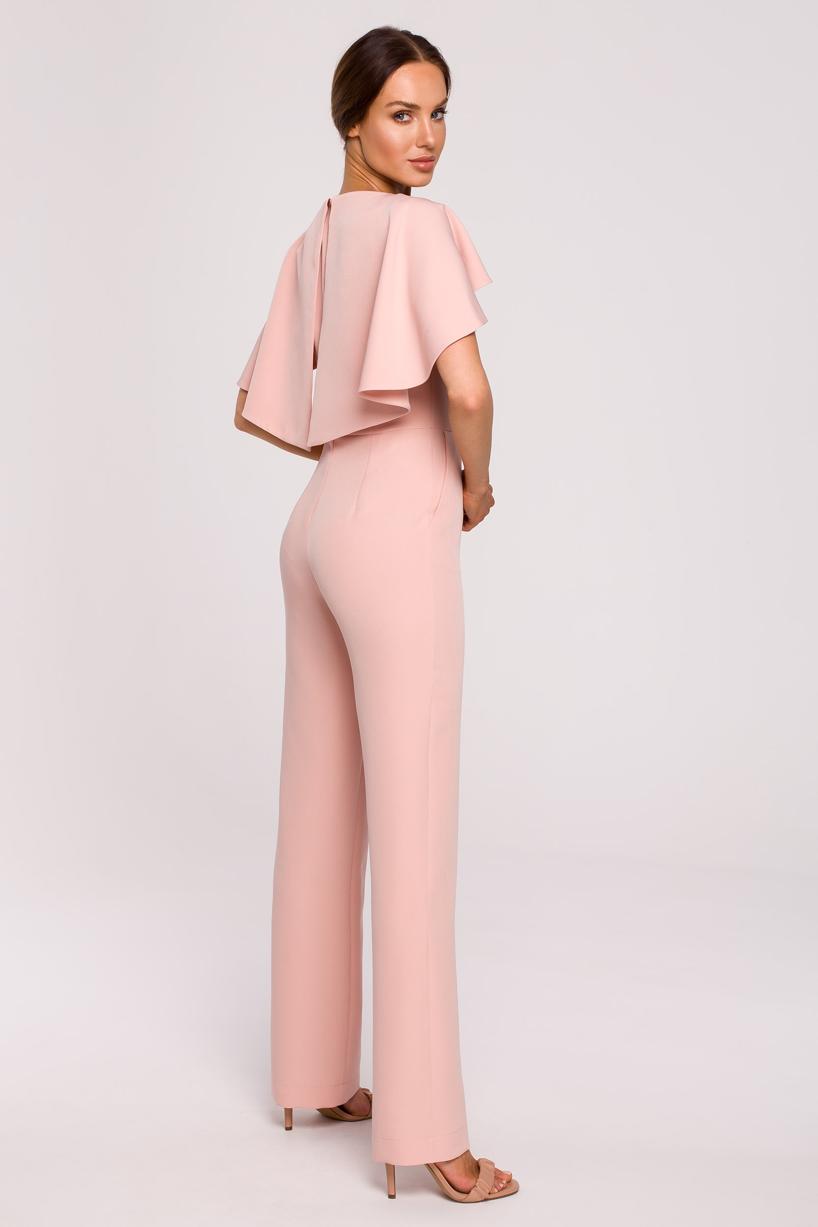 KOMBINEZON DAMSKI ELEGANCKI KOBIECY GŁADKI WYSZCZUPLAJĄCY PUDROWY 44 XXL Rodzaj elegancki