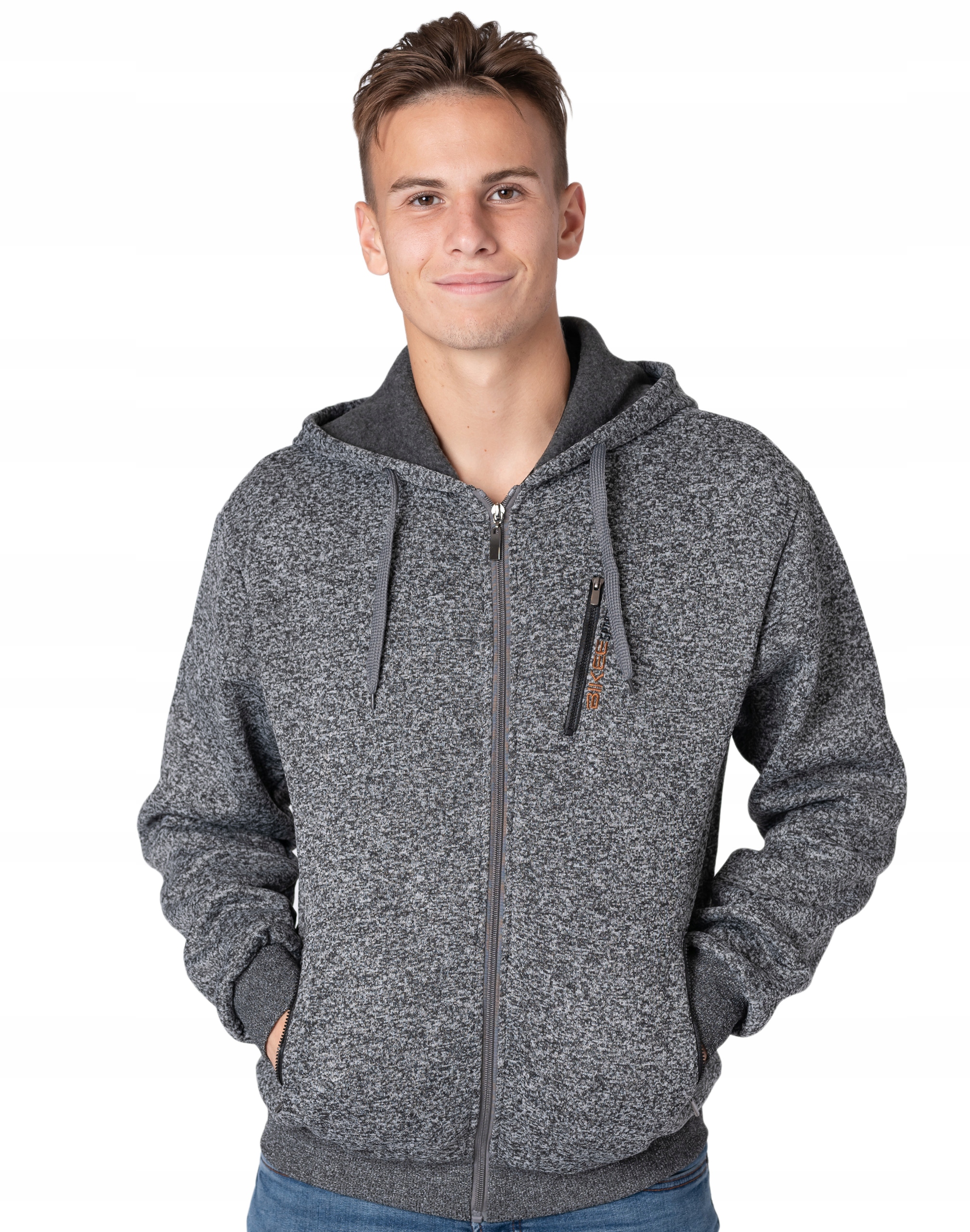 

Ciepła Bluza Męska Rozsuwana z Kapturem 0227-2 4XL