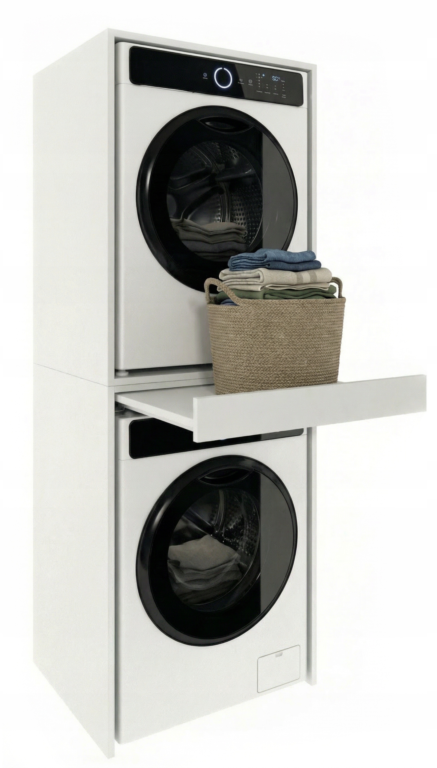 Skříňka na pračku a sušičku Výsuvná police Bílá 184x66x64