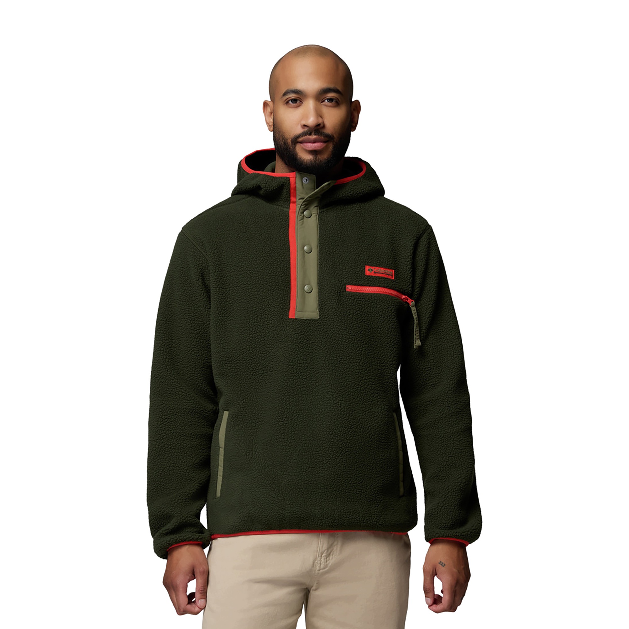 Bluza polarowa męska Columbia Helvetia II Hoodie Greenscape