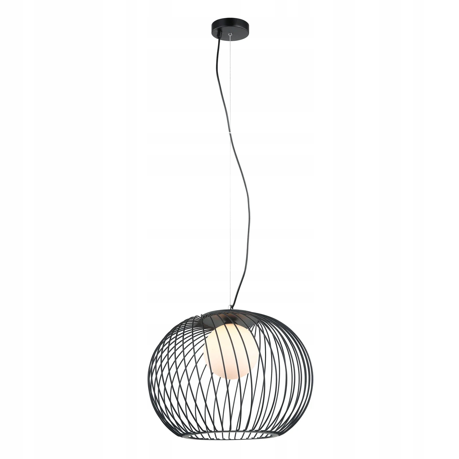 Závěsná lampa Italux Clarisa černá 43 cm ocel/sklo, E27, 40 W