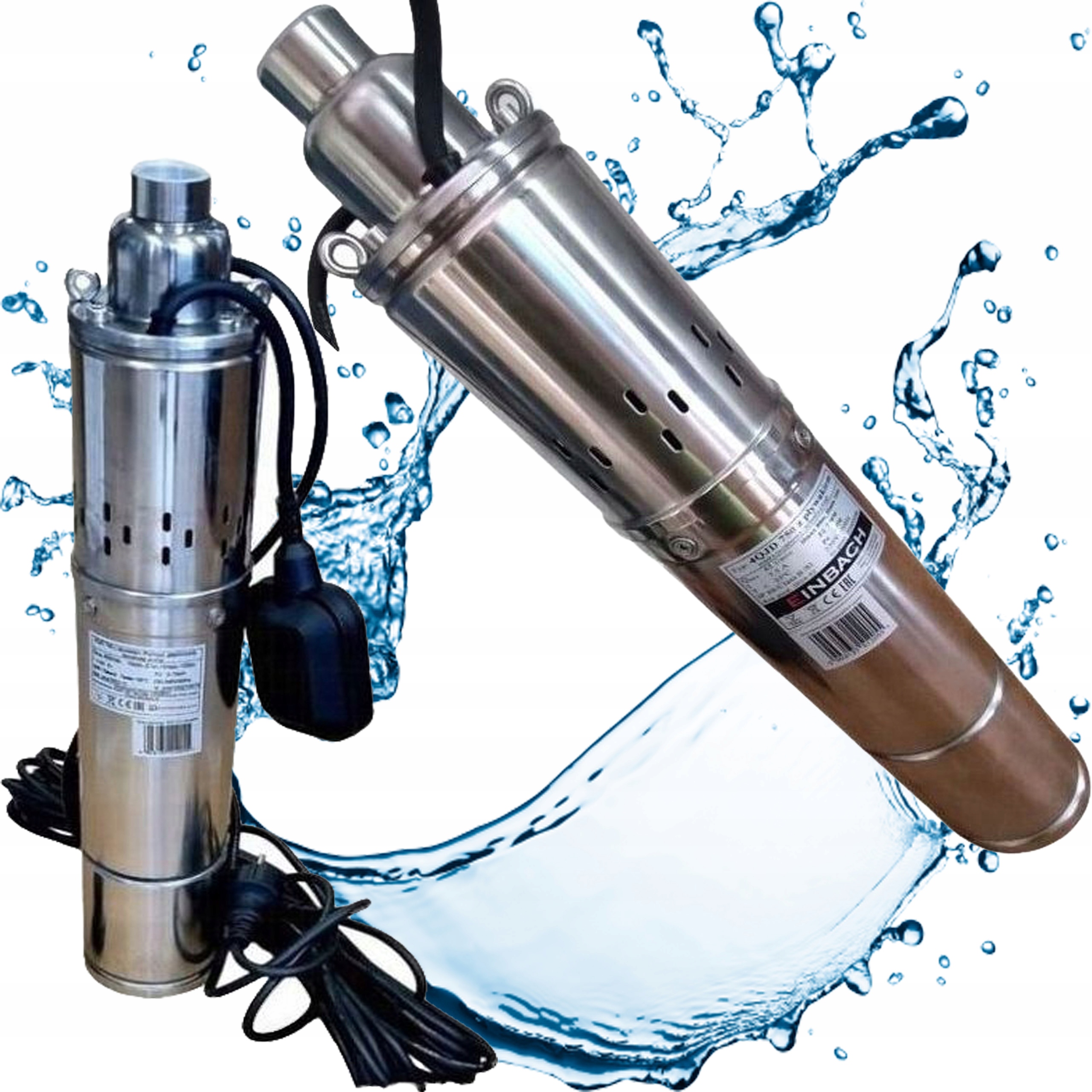 Pompa Głębinowa Z Pływakiem Do Studni Mocna Wydajna 4" Qjd 750