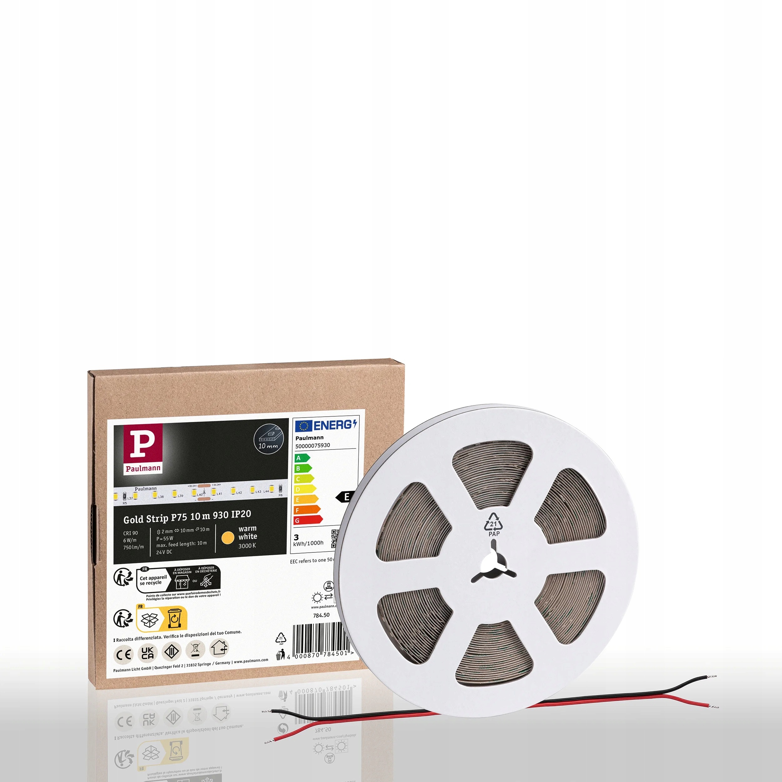 Pro Strip Listwy Led Złoto P75 930 10m 55W 750lm/m 96 LEDs/m 3000K