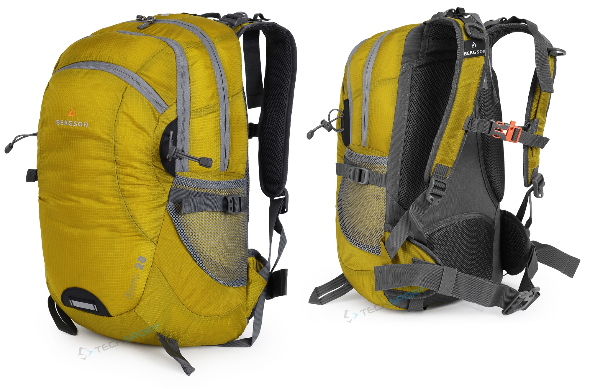 Lehký Batoh Bergson Floro 28L Prodyšný, Větraný Žlutý