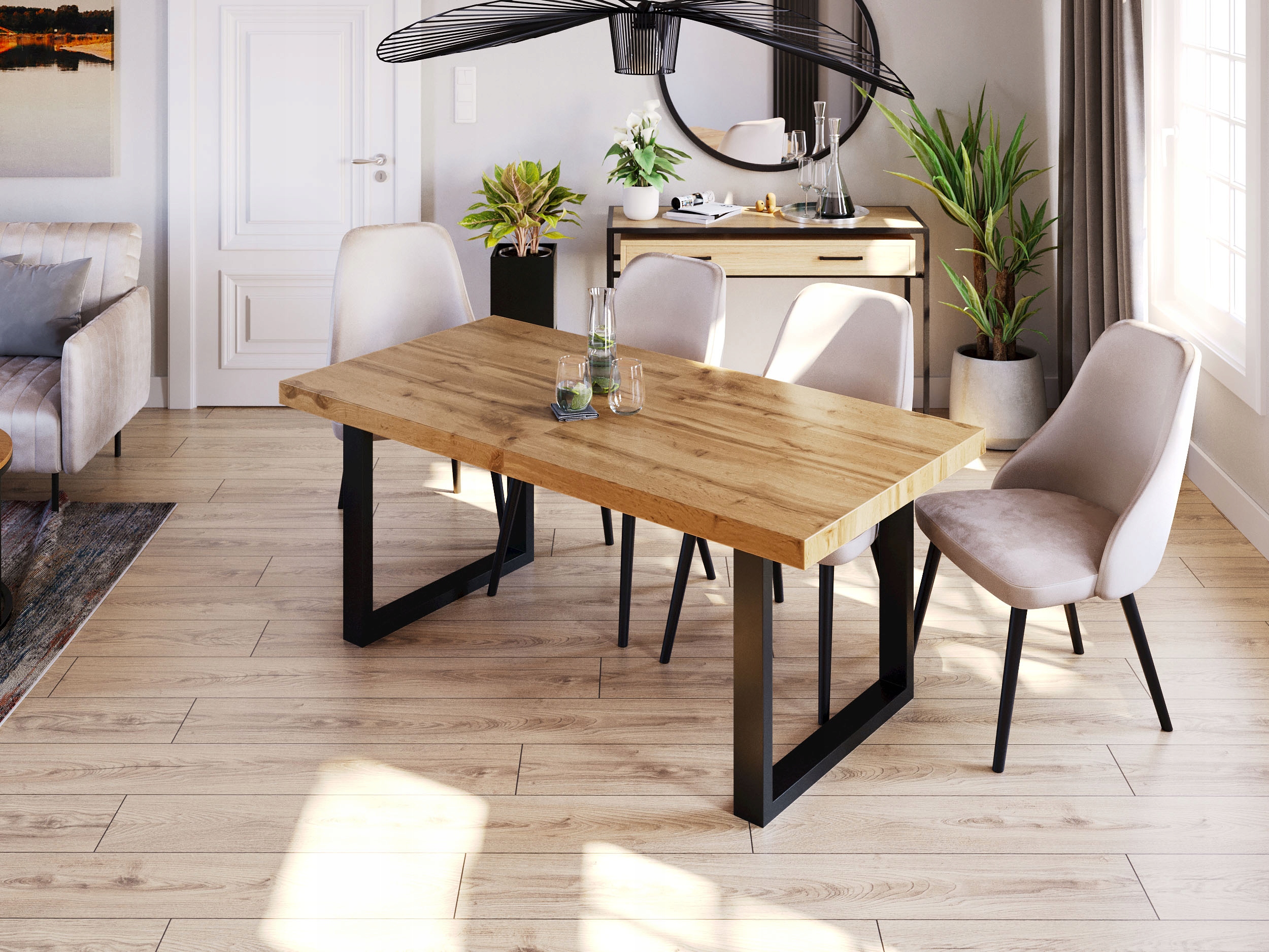 Stół rozkładany loftowy 180/280 METAL Funkcje rozkładany