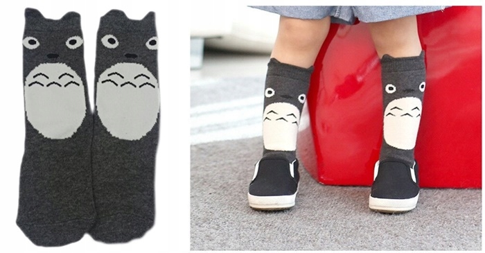 Podkolanówki SZARE długie skarpetki SOWA 1-3L 86-92-98