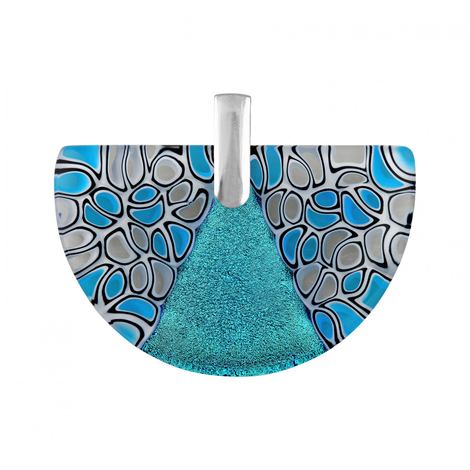 Dámský modrý přívěsek Harf sklo murano