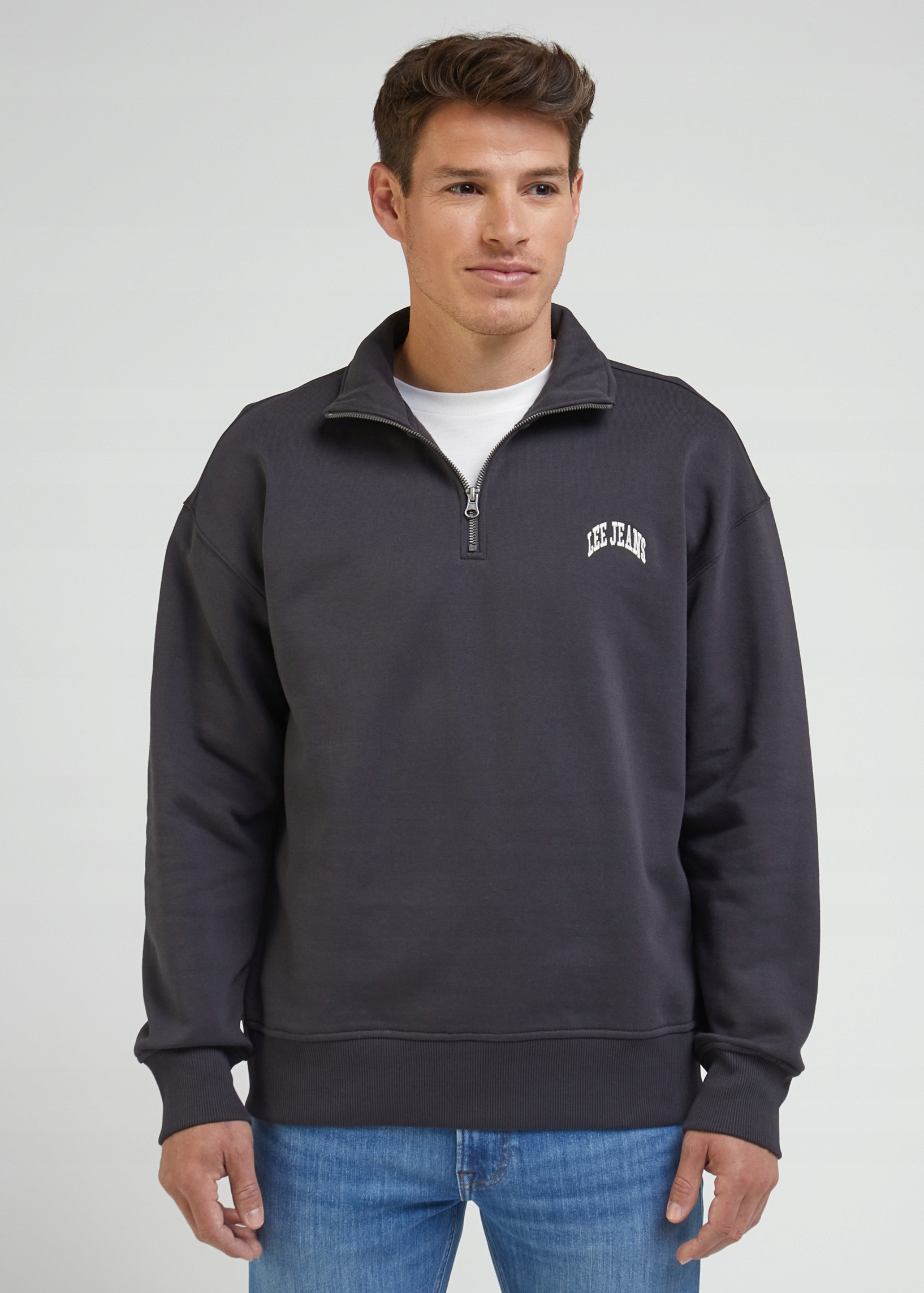 Lee Half Zip Sweatshirt Washed Black