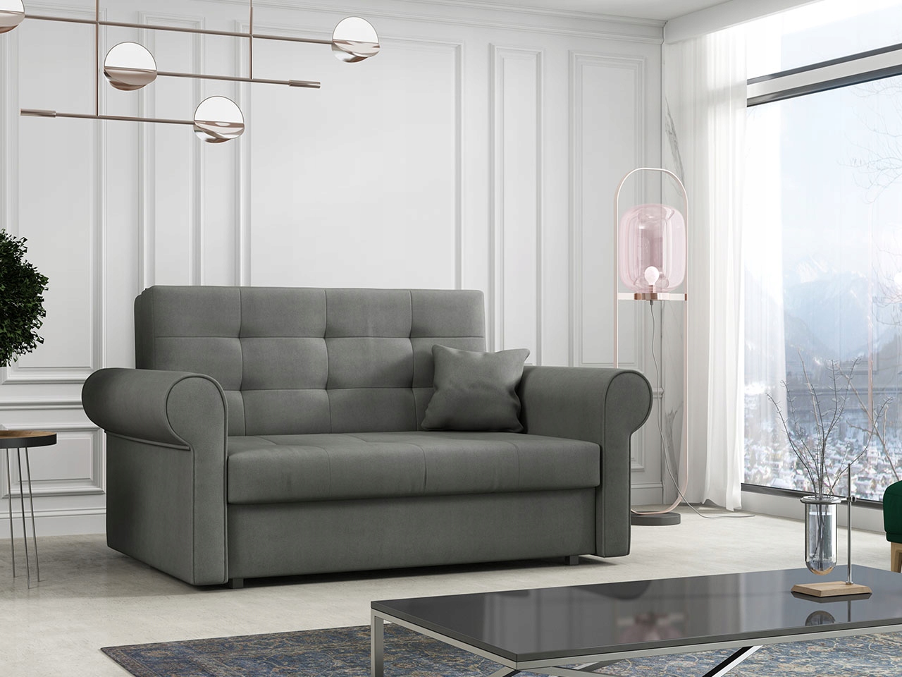 

Sofa rozkładana Kanapa 2 osobowa Viva Silver II