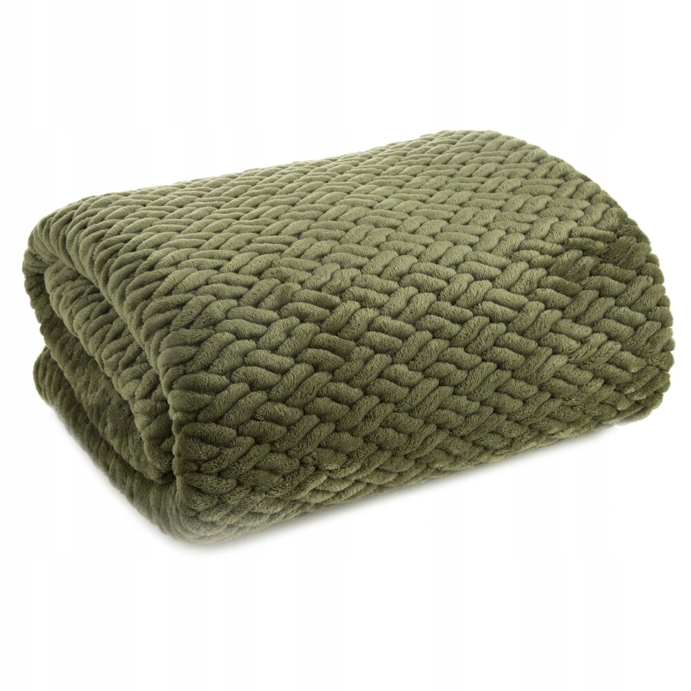 Přehoz na postel deka Kayla 130x160 Eurofirany tmavě zelená olivová oboustranná