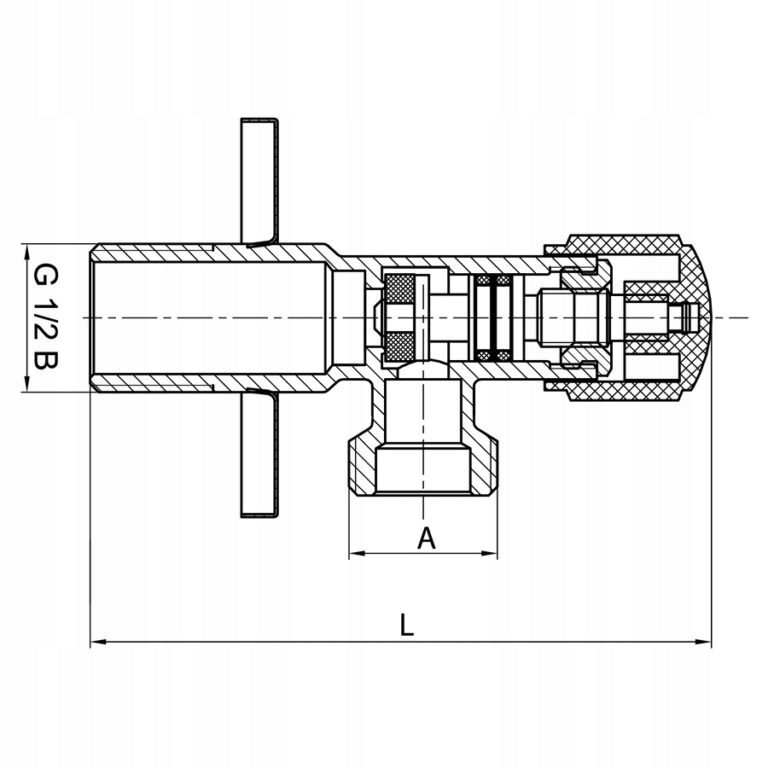 ZAWÓR KĄTOWY 1/2x3/8 GRZYBKOWY DO BATERII CHROM Z ROZETĄ Kod producenta ART_130-1/2X3/8.CH