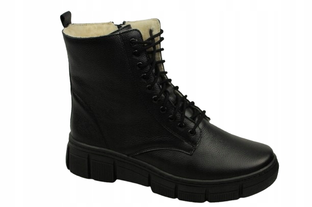 Kotníkové Boty Boty Wasak 0660 37 Černá Kůže Polská Společnost Dobrá Cena Teplé