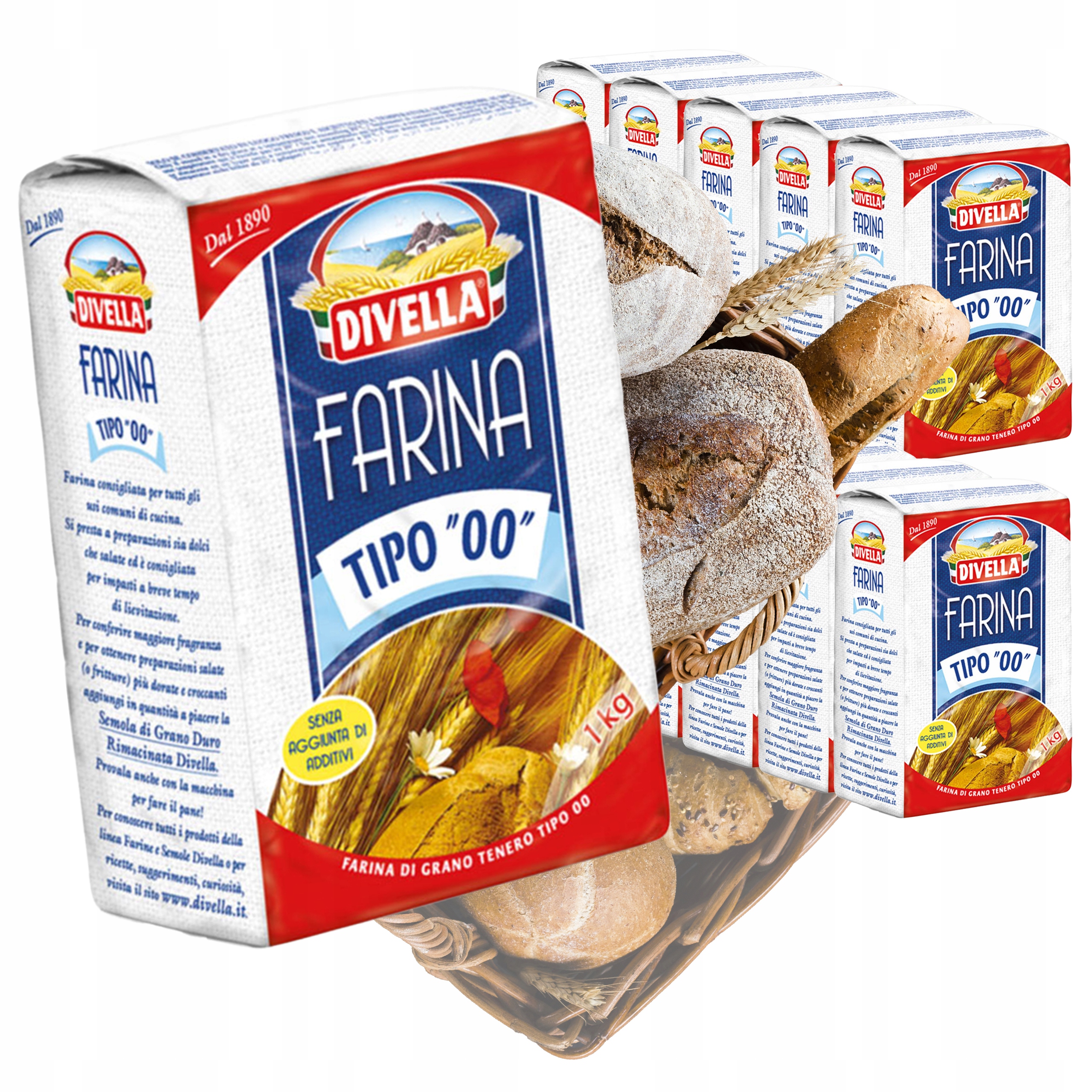 Mąka Pszenna Farina 00 10kg Divella 1kg x10