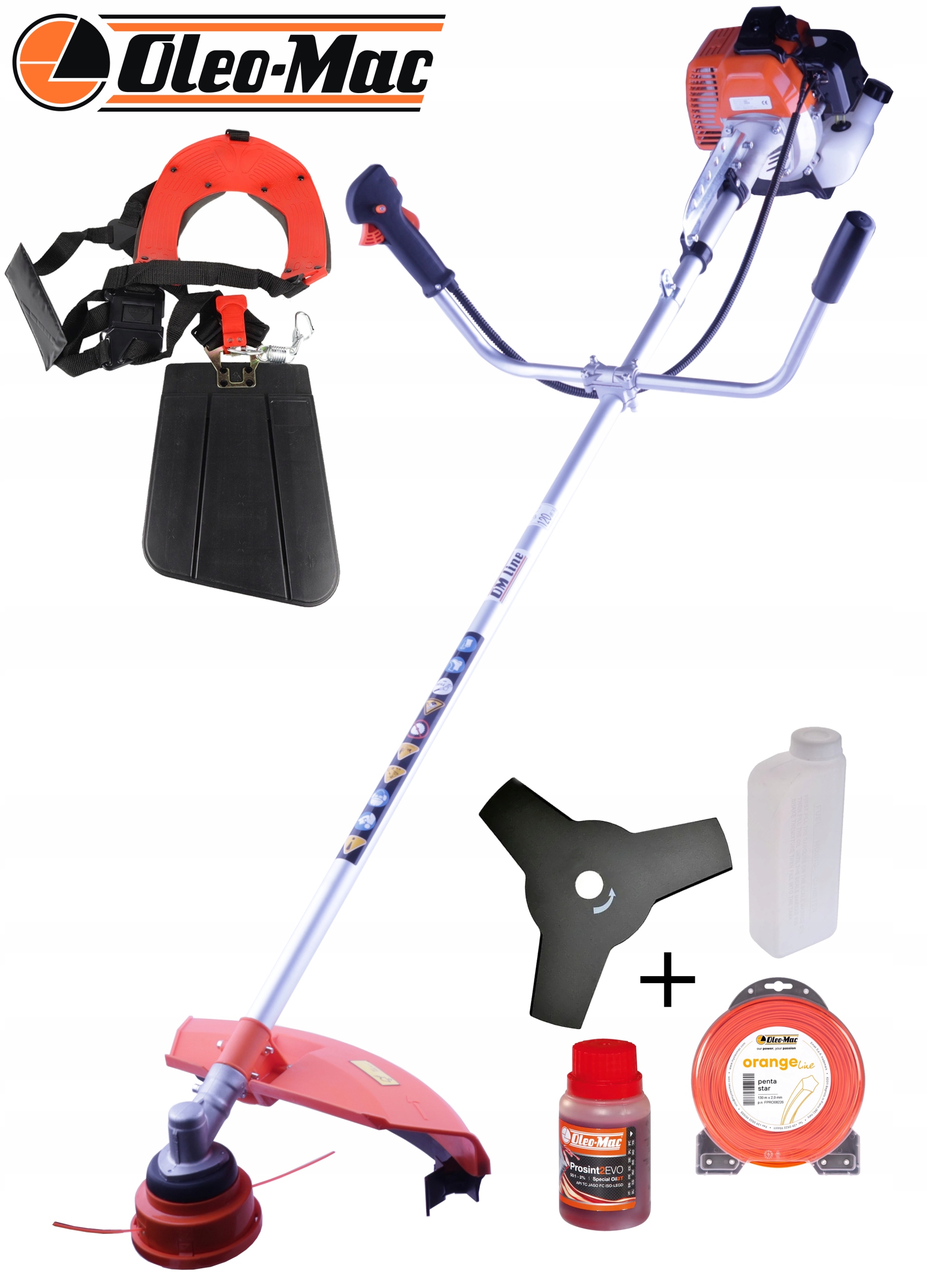 Kosa Spalinowa Podkaszarka Oleo-mac Om-line Bc 52E 1,9KM Szelki Tarcza