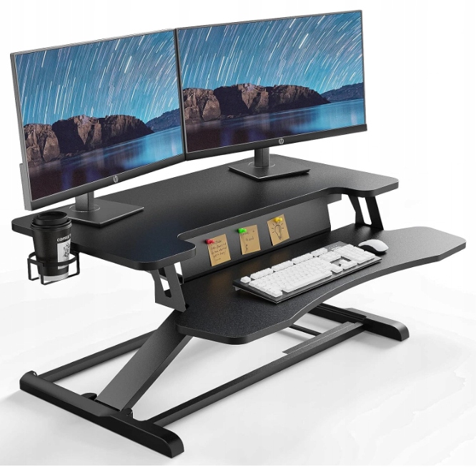 Písací stôl na sedenie a státie Putorsen 37'' čierny konvertor