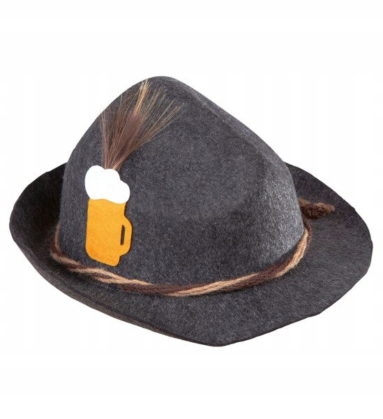 KAPELUSZ BAWARSKI SZARY FILC BAWARIA OKTOBERFEST