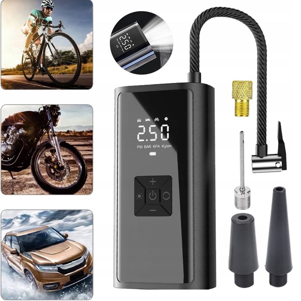 KOMPRESOR SAMOCHODOWY POMPKA SPRĘŻARKA LED 12V LCD Marka bez marki