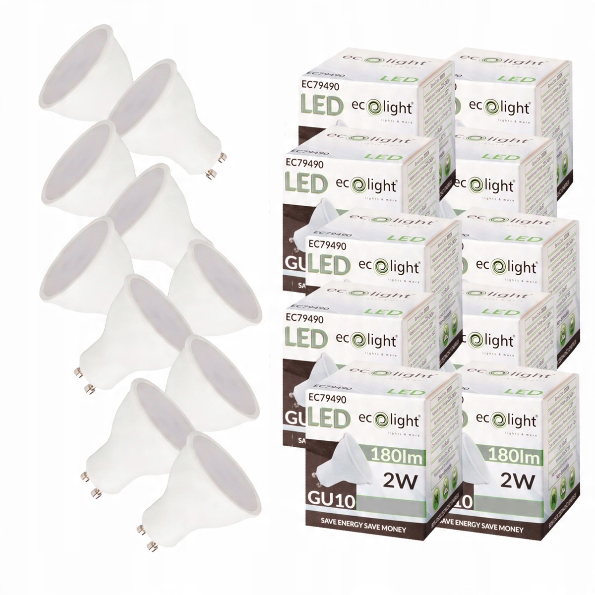 

10x Żarówka Led GU10 2W 4000K Neutralna 2W=25W El