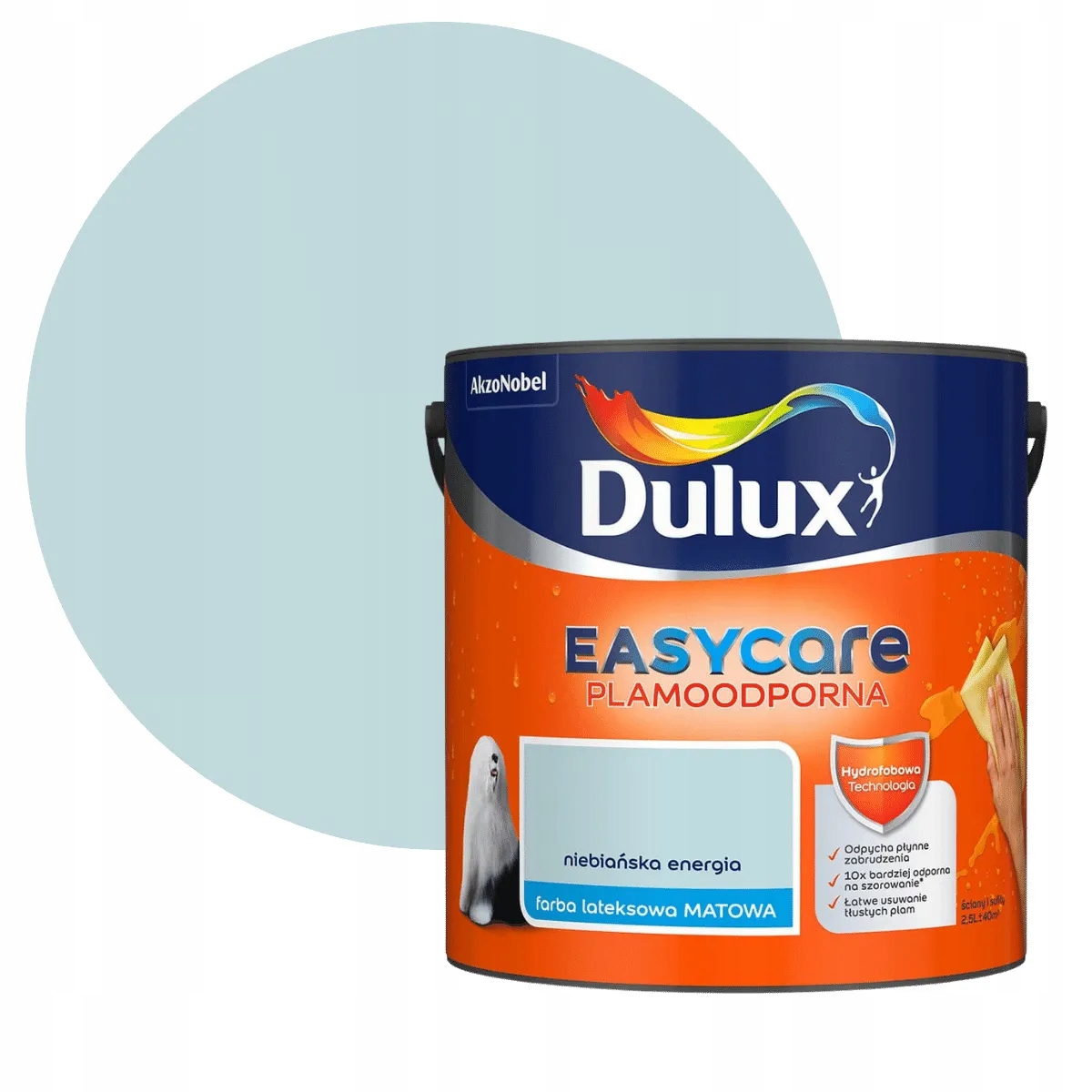 Dulux Easycare Barva Odolná Vůči Skvrnám Nebeská energie 2,5L
