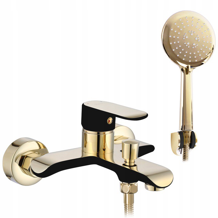 Nástenná vaňová batéria Bloom Black Gold Zlatá