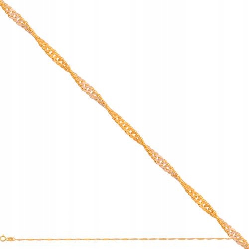 Zlatý řetízek pro dívku 585 elegantní singapurská vazba na svaté přijímání r42