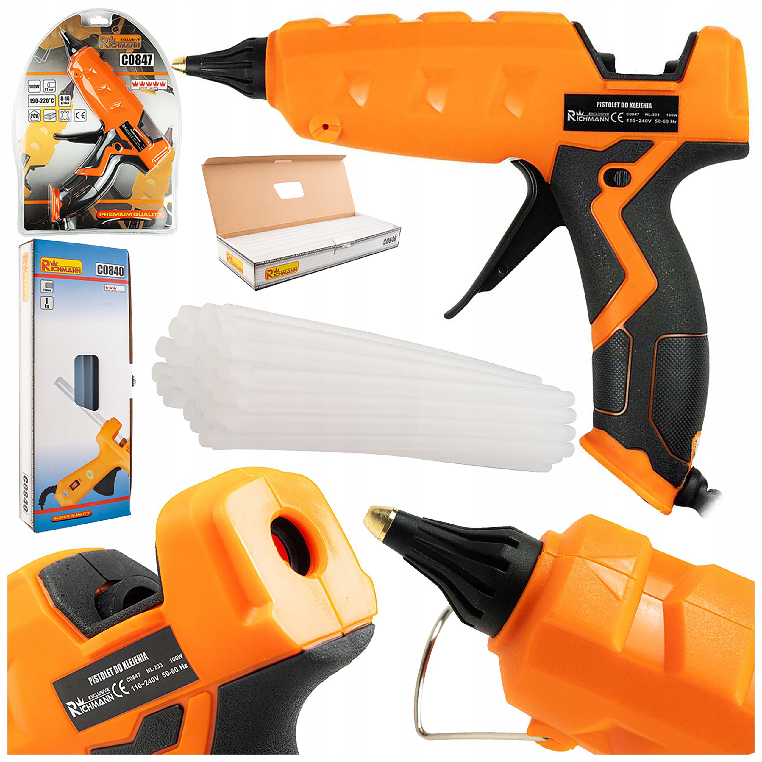 Horkovzdušná Lepicí Pistole Diy 100W 190-220 °C Lepidlo 11 MM 1 Kg