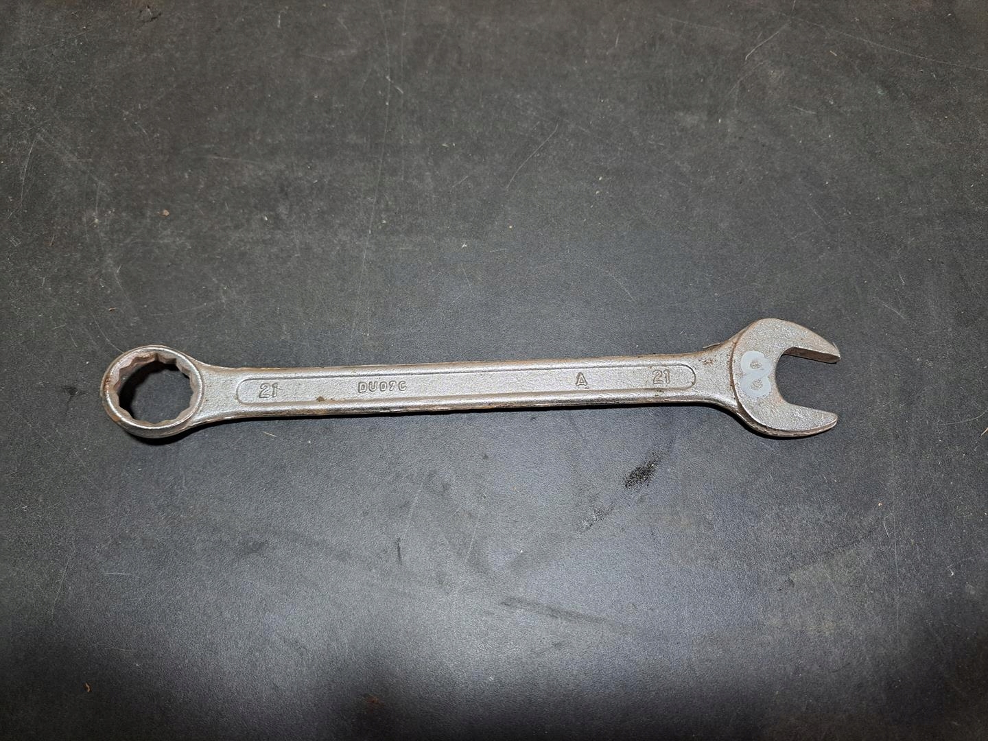 STARY KLUCZ PŁASKI DROP FORGED 21 - 21 ORYGINAŁ PRL OKAZJA SOLIDNY