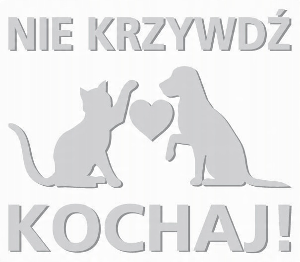 

Naklejka Nie Krzywdź na auto 15cm Biała