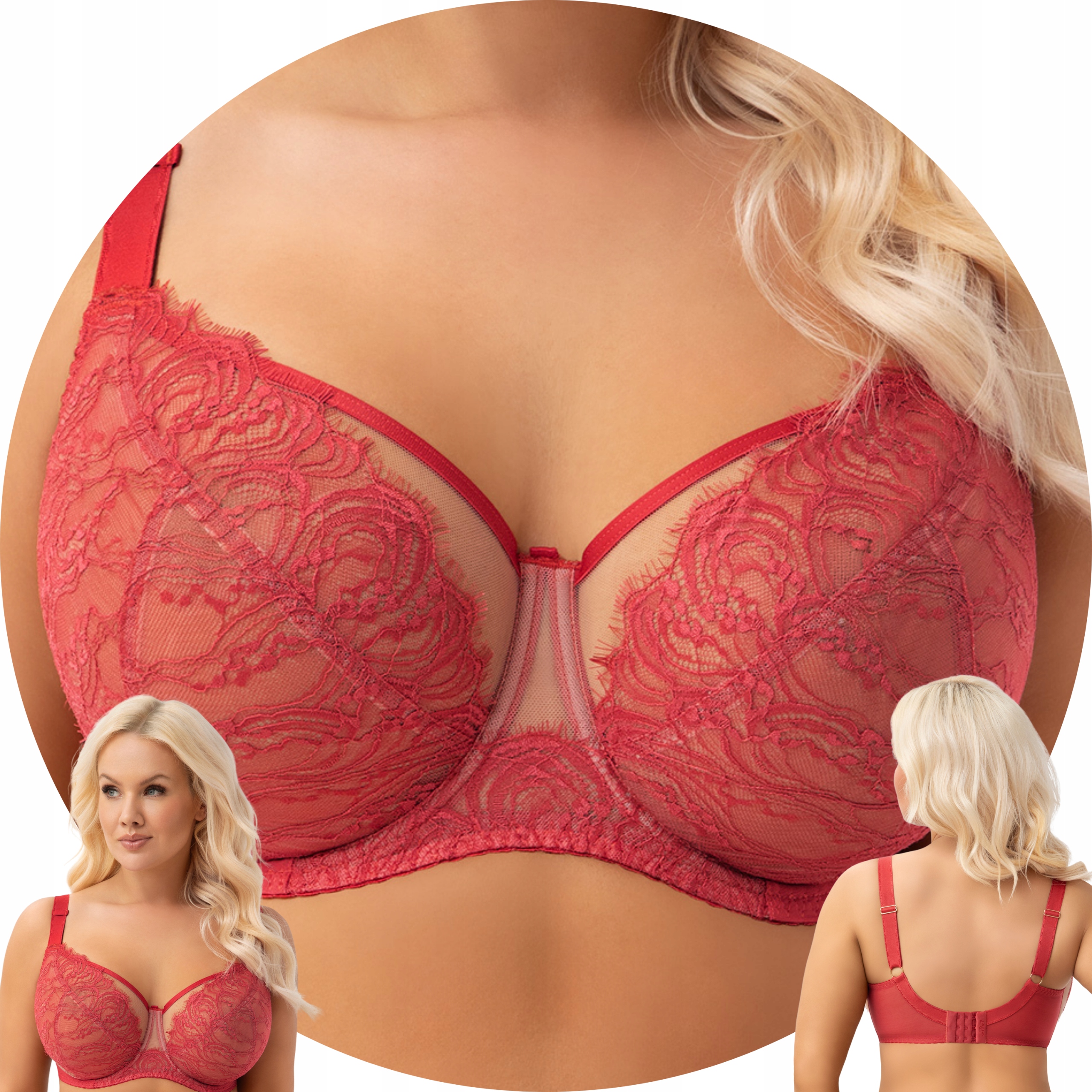 Gorsenia G008 Flavia měkká krajková podprsenka červená 65G