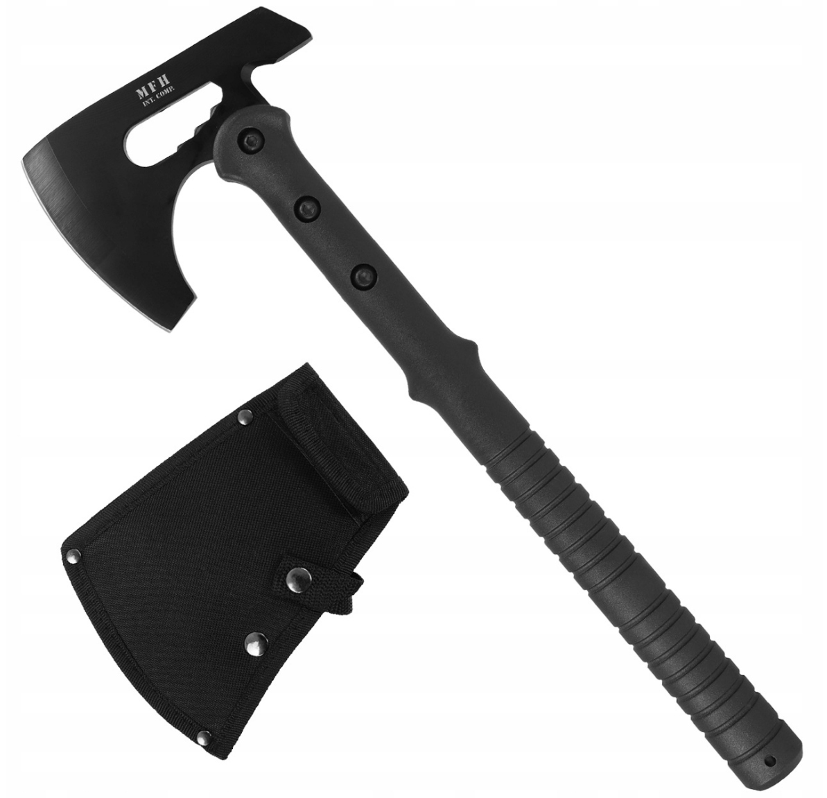 Turistická sekerka Mfh Tactical Tomahawk s pouzdrem, černá