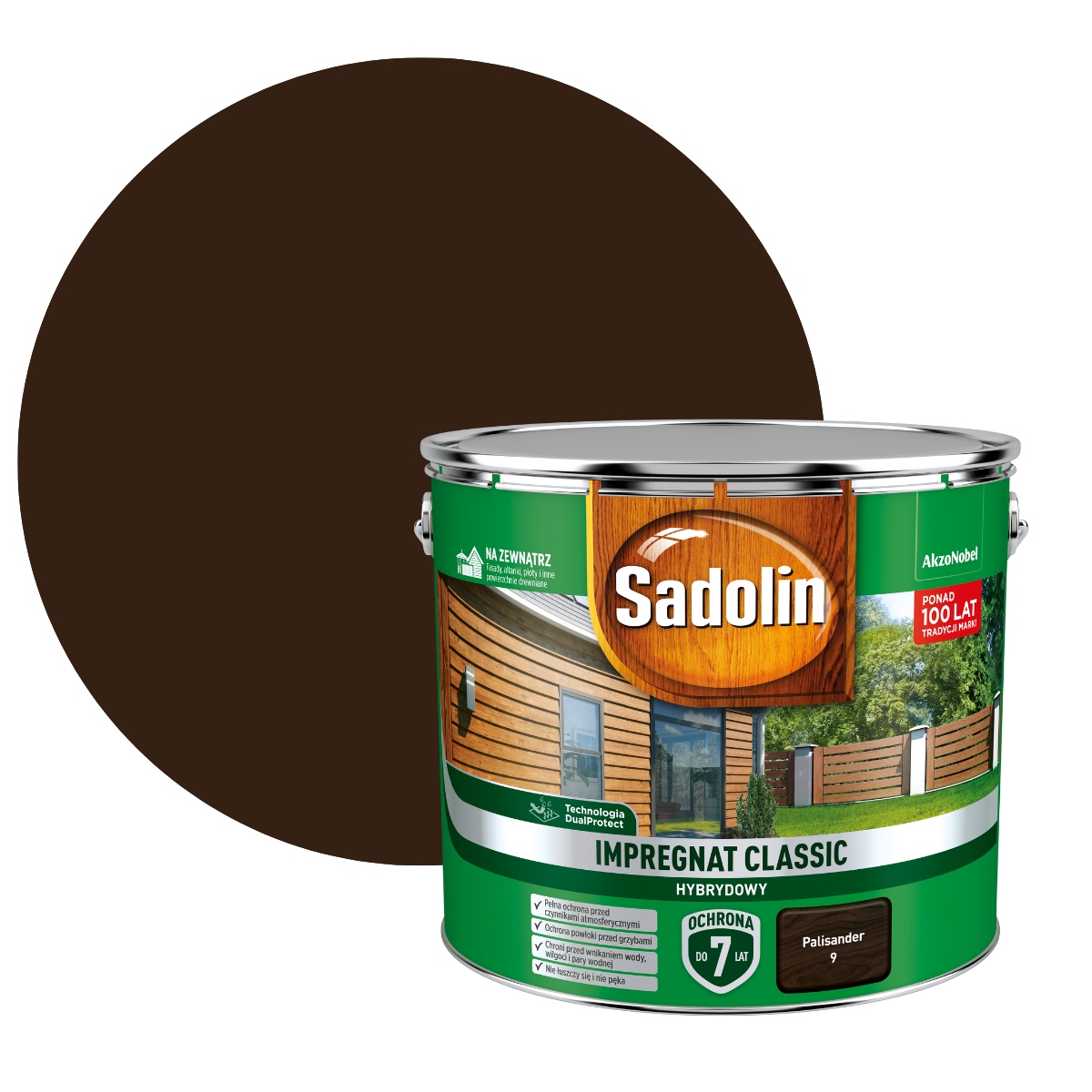 Sadolin Classic Impregnat Hybrydowy Do Drewna 9L Palisander