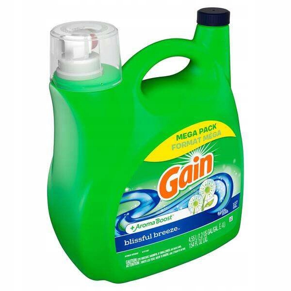 Levně Gel na praní tkanin oblečení Univerzální 107 praní Gain Blissful Breeze 4,55 l