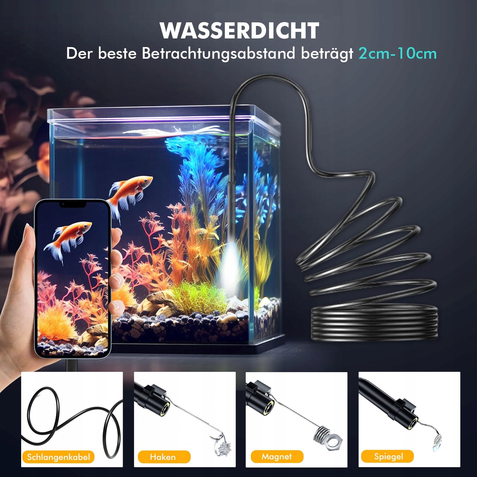 LOVCOYO Kamera Inspekcyjna Endoskop Typ-C 8 LED Android iOS 5m — miniatura 3