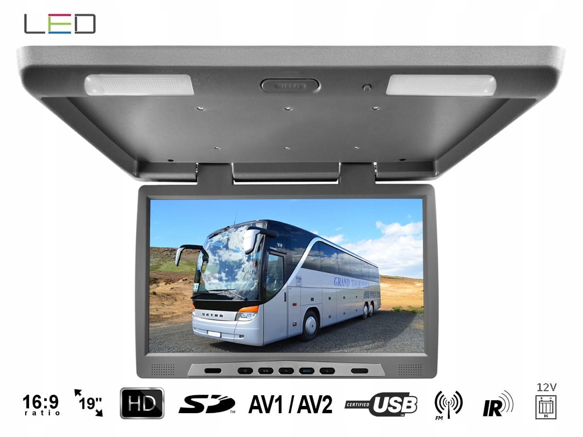 Monitor podsufitowy podwieszany 19'' USB SD Marka Nvox