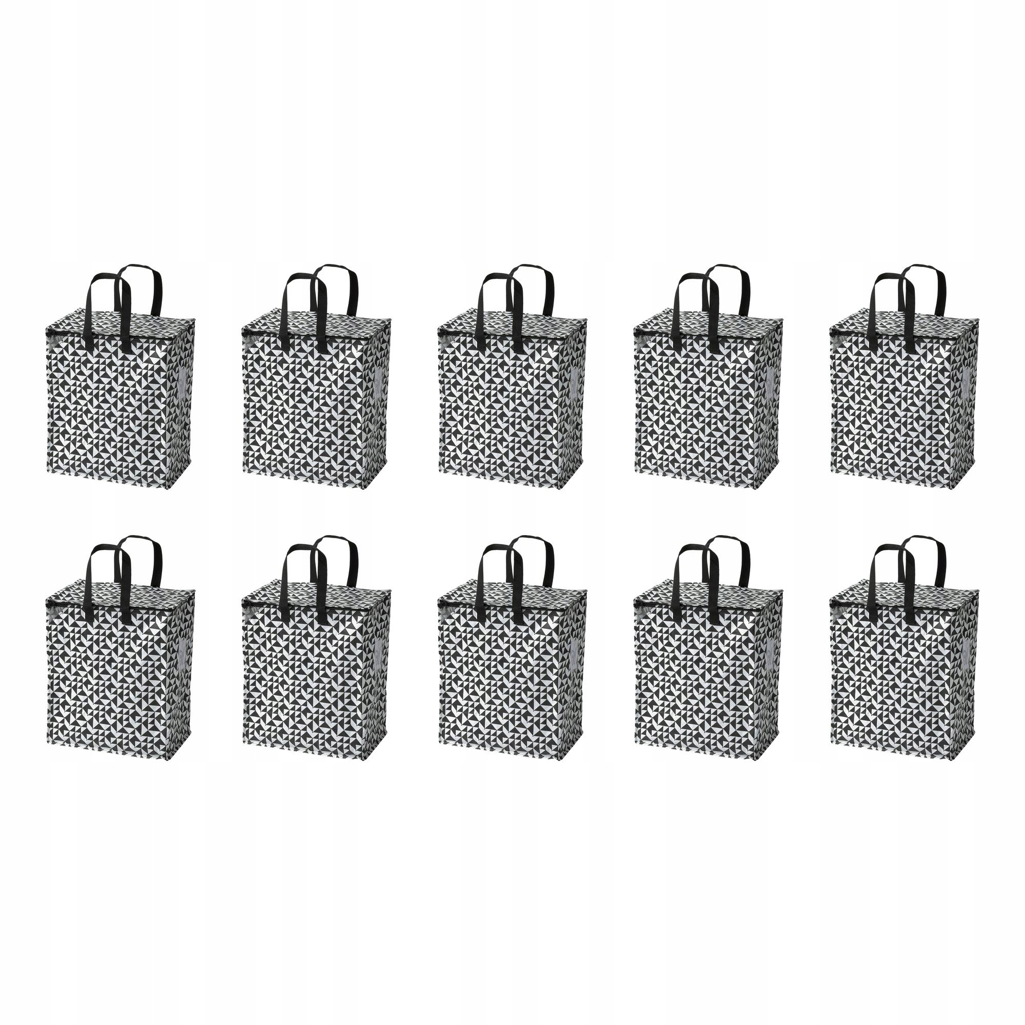 10 ks Taška Knalla černá bílá 47l na zip 40x25x47 cm