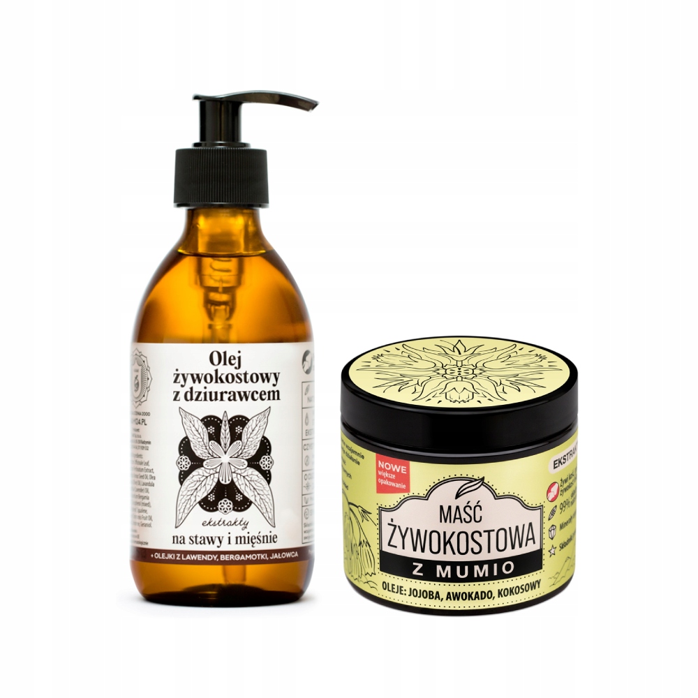 -10% Olej żywokostowy +Maść żywokostowa na bóle, na stawy i mięśnie. Natura