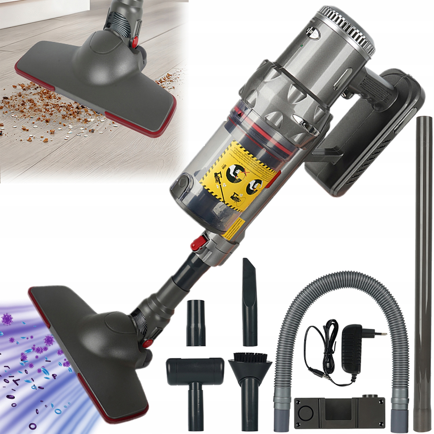 Odkurzacz Ręczny 600W 3W1 Z Led Do Podłóg I Trudnych Miejsc