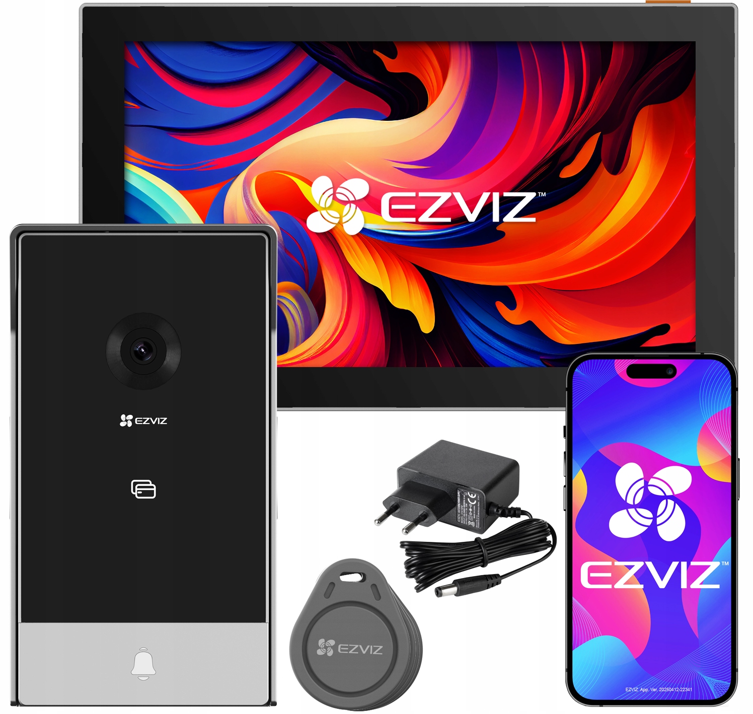 Set Videovrátnik WiFi Ezviz 2-žilový Dotykový 7'' Aplikácia Bránka Brána