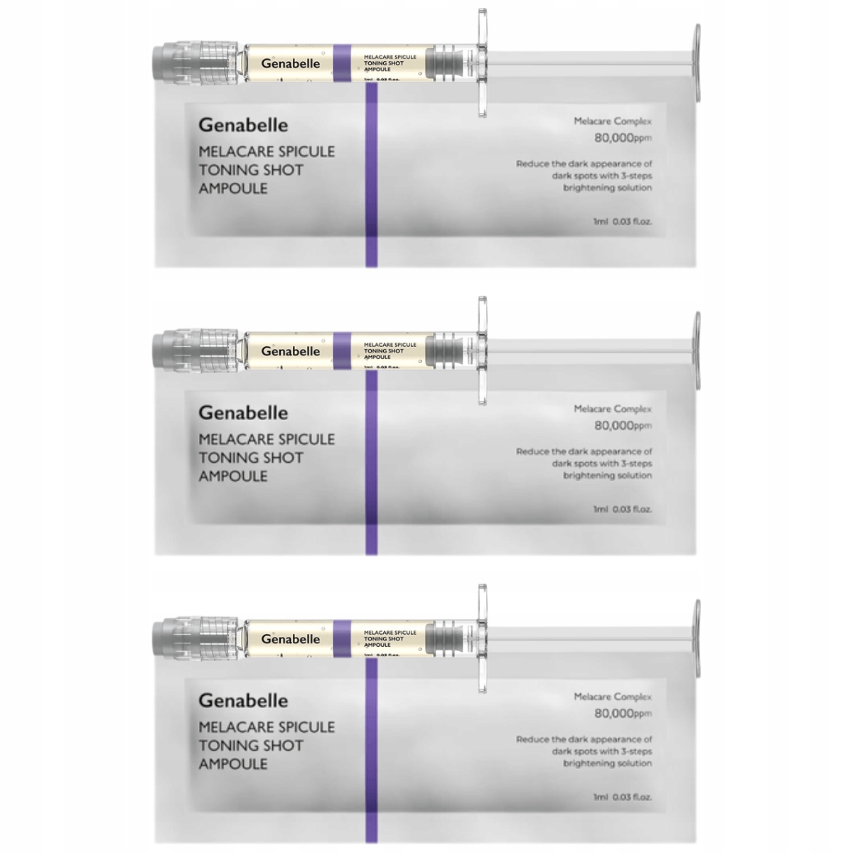 Genabelle Melacare Spicule Toning Shot Ampoule, 3 x 1 ml rozjasňující ampule
