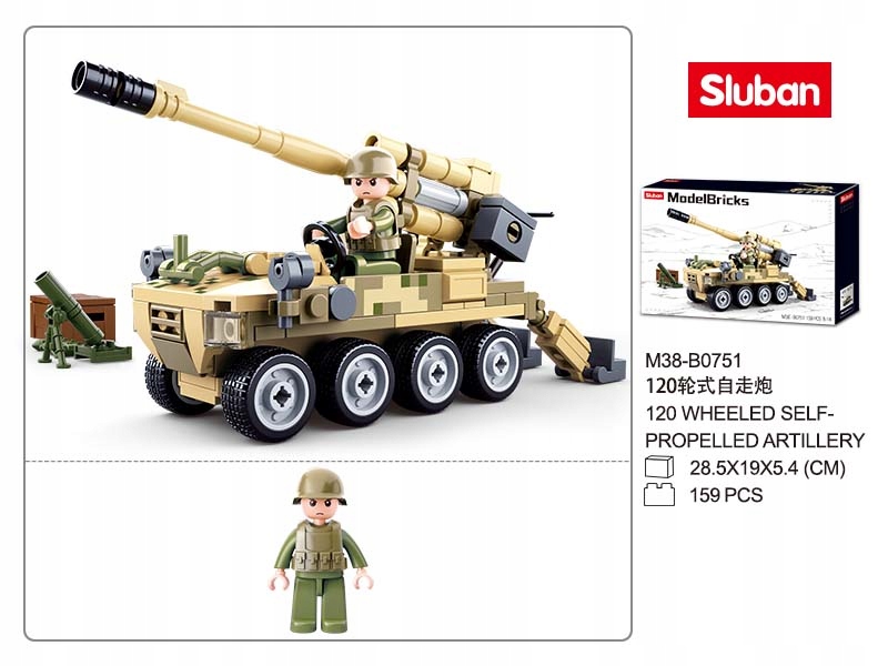 Klocki Sluban Wojsko Działo Armata Model Bricks Marka Sluban