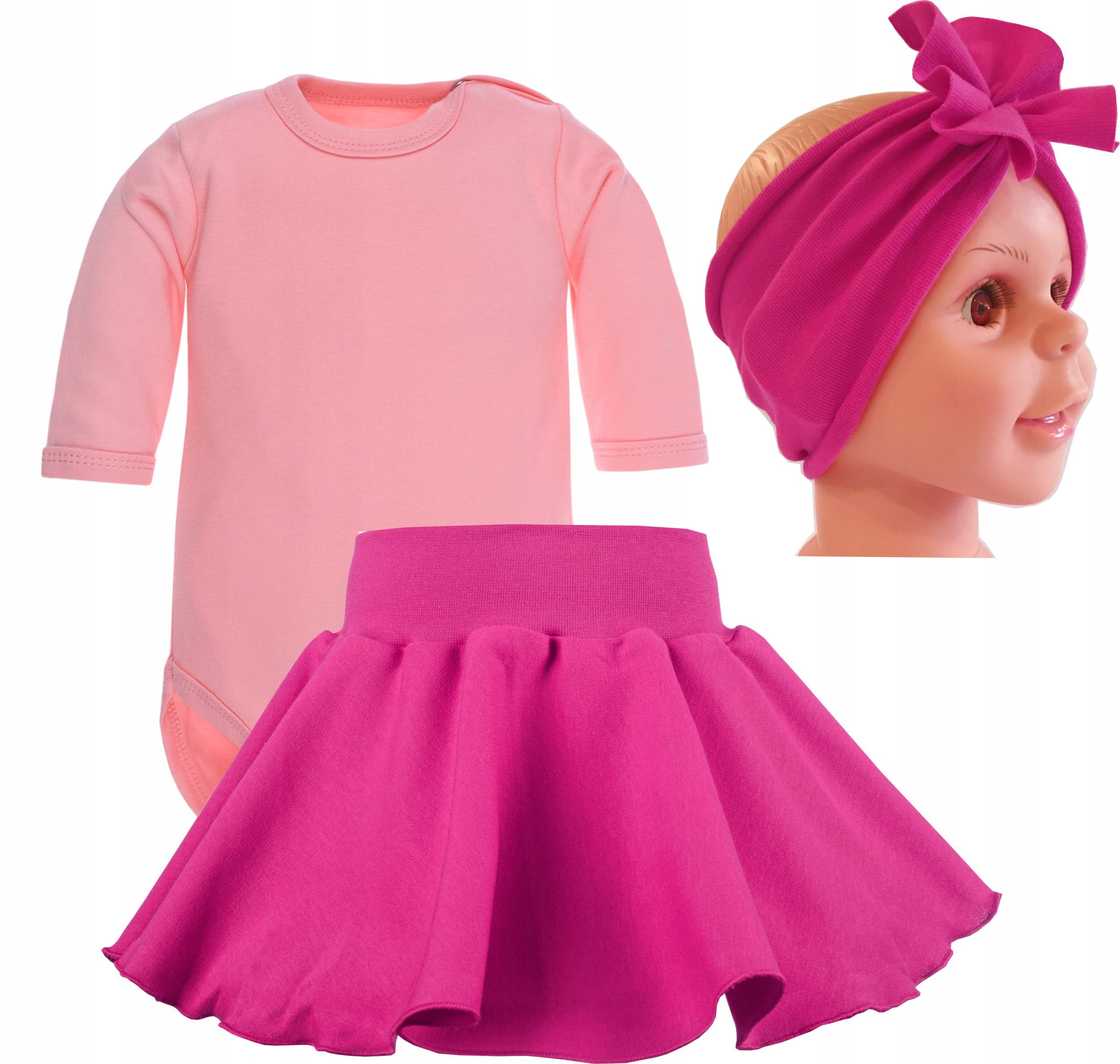 

Komplet dla dziewczynki, body, spódniczka, opaska