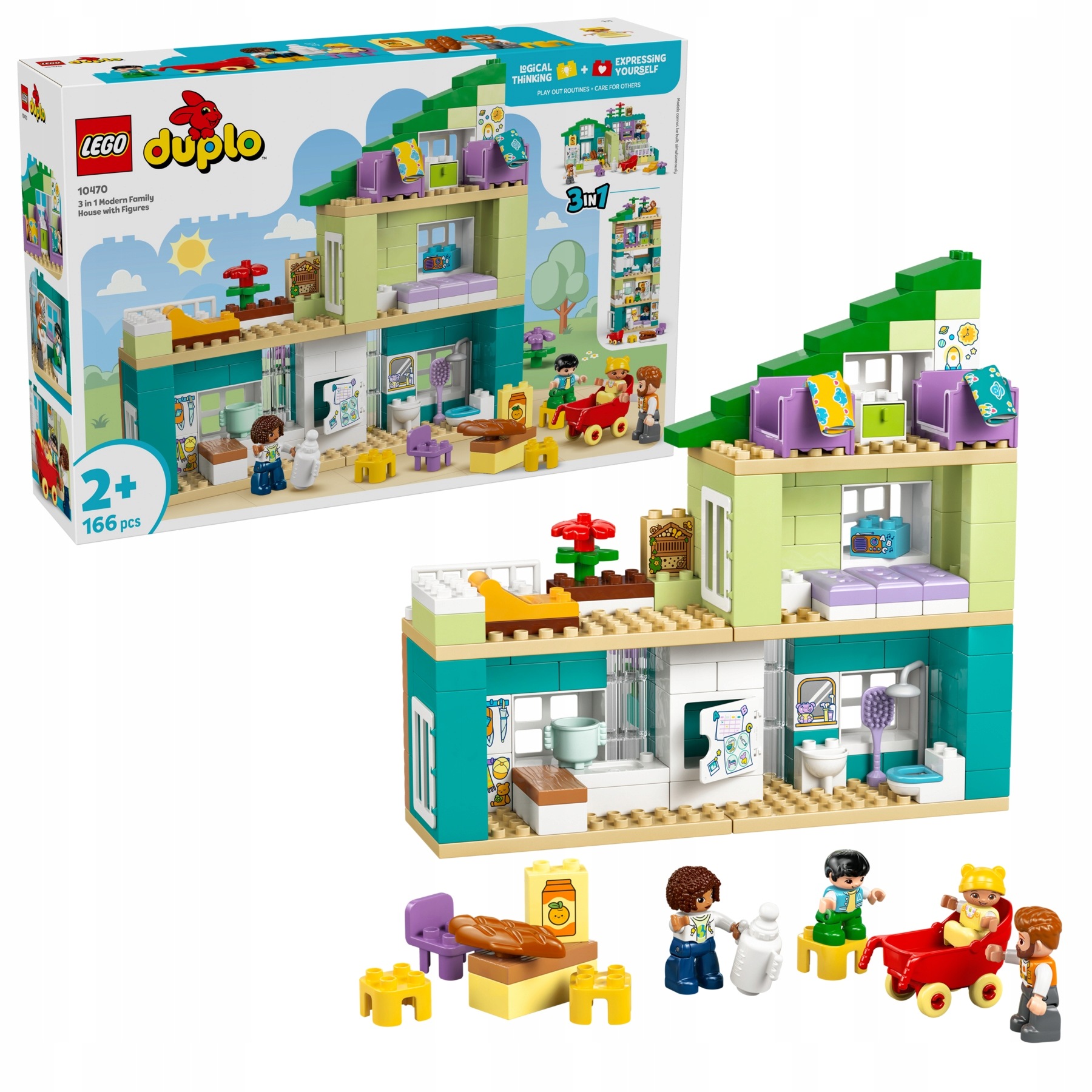 Lego Duplo 10470 Moderní rodinný dům 3v1 Stavebnice Velký domeček pro děti