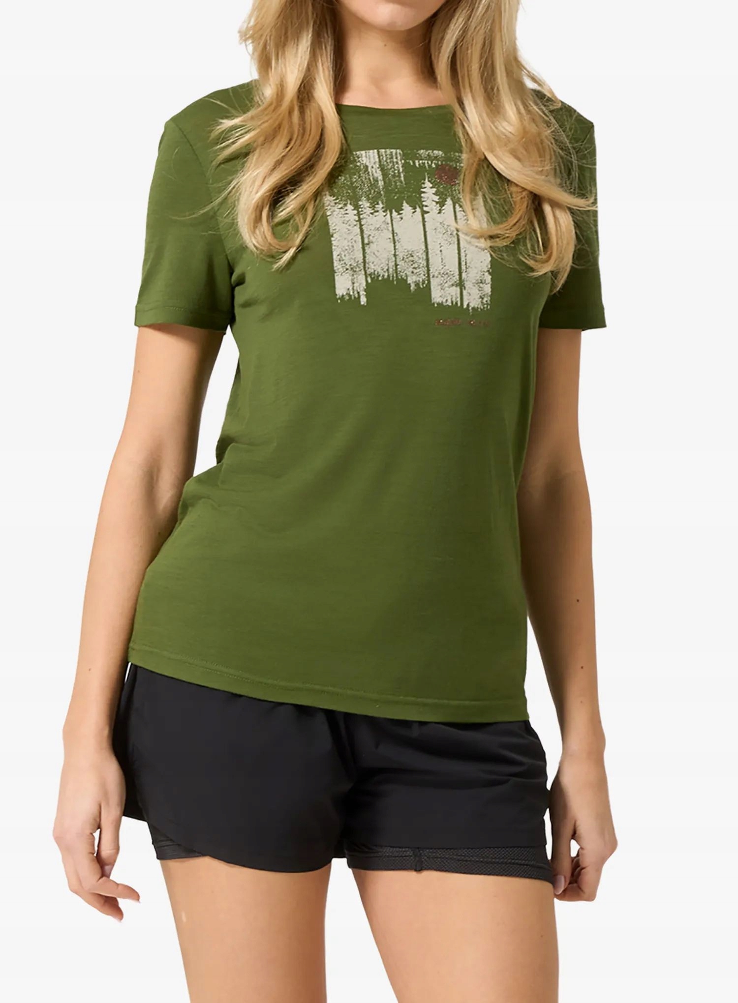 Dámské tričko Super.natural Wonder Wald Tee chive/feather grey S