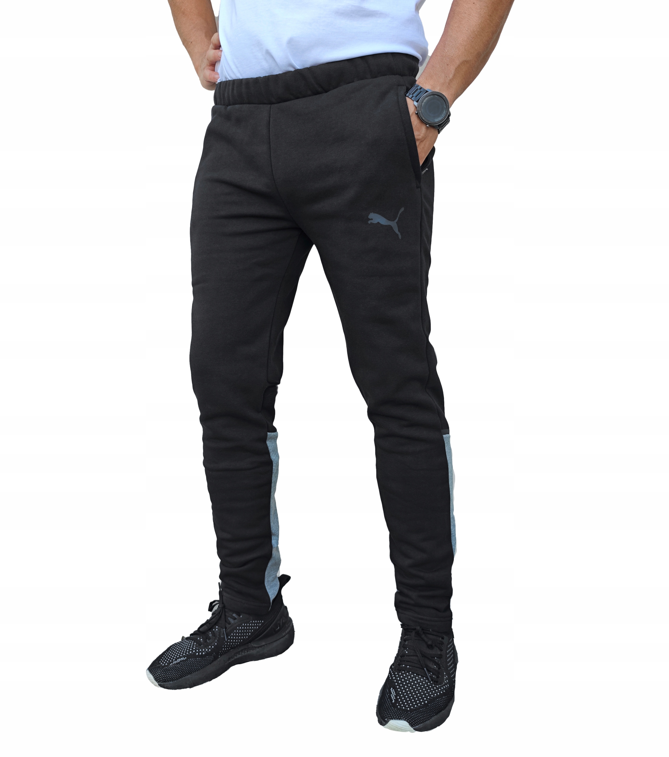 3157 Pánské Bavlněné Sportovní Tepláky Puma S Kapsami Na Zip 2XL