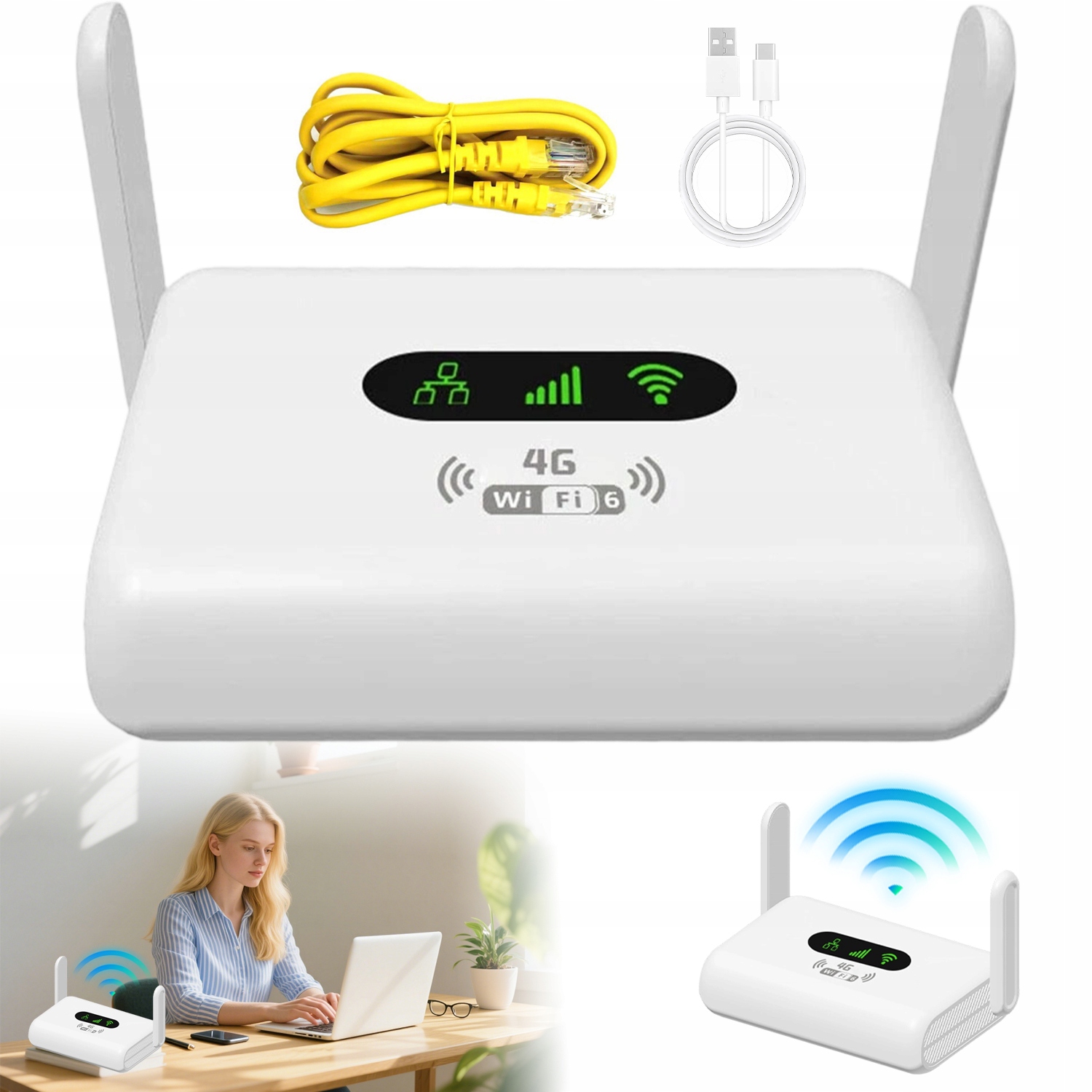 Bezdrátový 4G Lte Cpe router se slotem Sim 300 Mb/s, WiFi hotspot