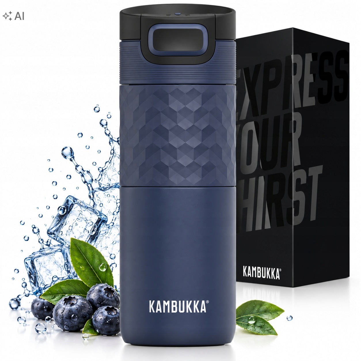 Termohrnek 500 ml do auta na kávu Kambukka Etna Grip Denim Blue